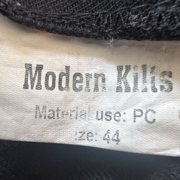 Modern Kilts Mens Sz 44 Utility Pockets Heavy Cotton Snap Pleated USA Black - Picture 4 of 6